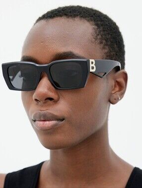 New Designer Inspired Rectangle Sunglasses Black Sunglasses